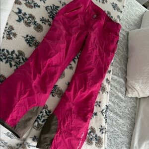 Pink Snow Pants with Brown Accents